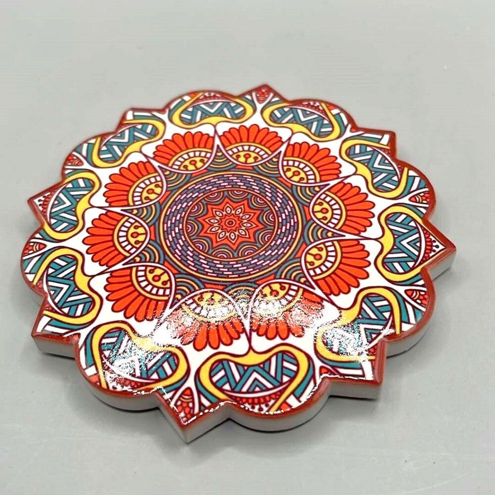 Mandala Ceramic Coaster Set of 4 - Your Choice of Pattern - Picture 2 of 6